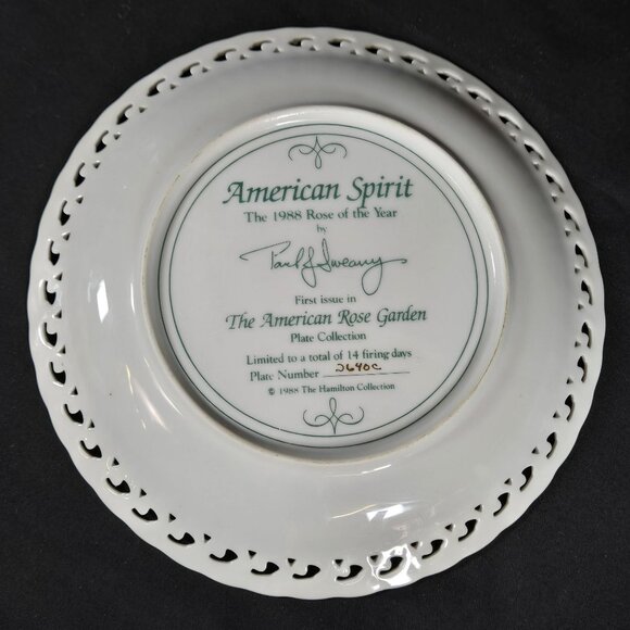 Hamilton Collection American Rose Garden American Spirit Artist Signed Plate - Picture 4 of 7